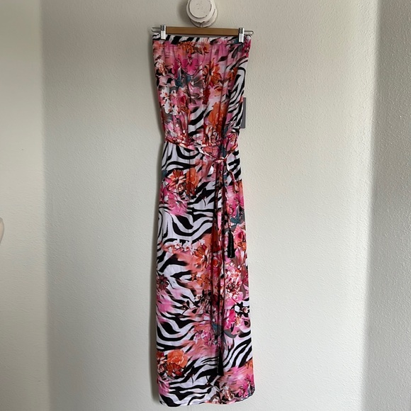 Jennifer Lopez Dresses & Skirts - Jennifer Lopez Strapless Long Dress Tropical Sz 2X